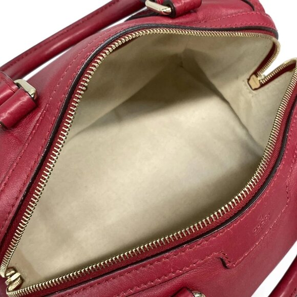 Authentic GUCCI Small Guccissima Red Leather Handbag br434-112025 - Picture 11 of 15
